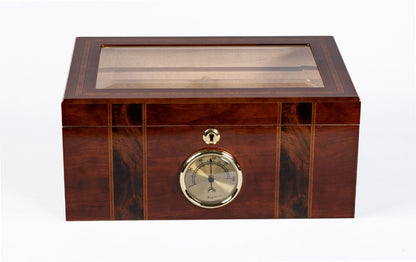 Prestige Import Group 100 Count Beveled Glass Top Humidor w/ External Hygro