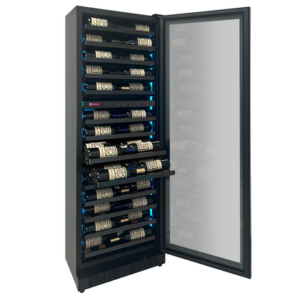 Allavino Reserva Series 67 Bottle 71" Tall Dual Zone Right Hinge Black Shallow Wine Refrigerator Console