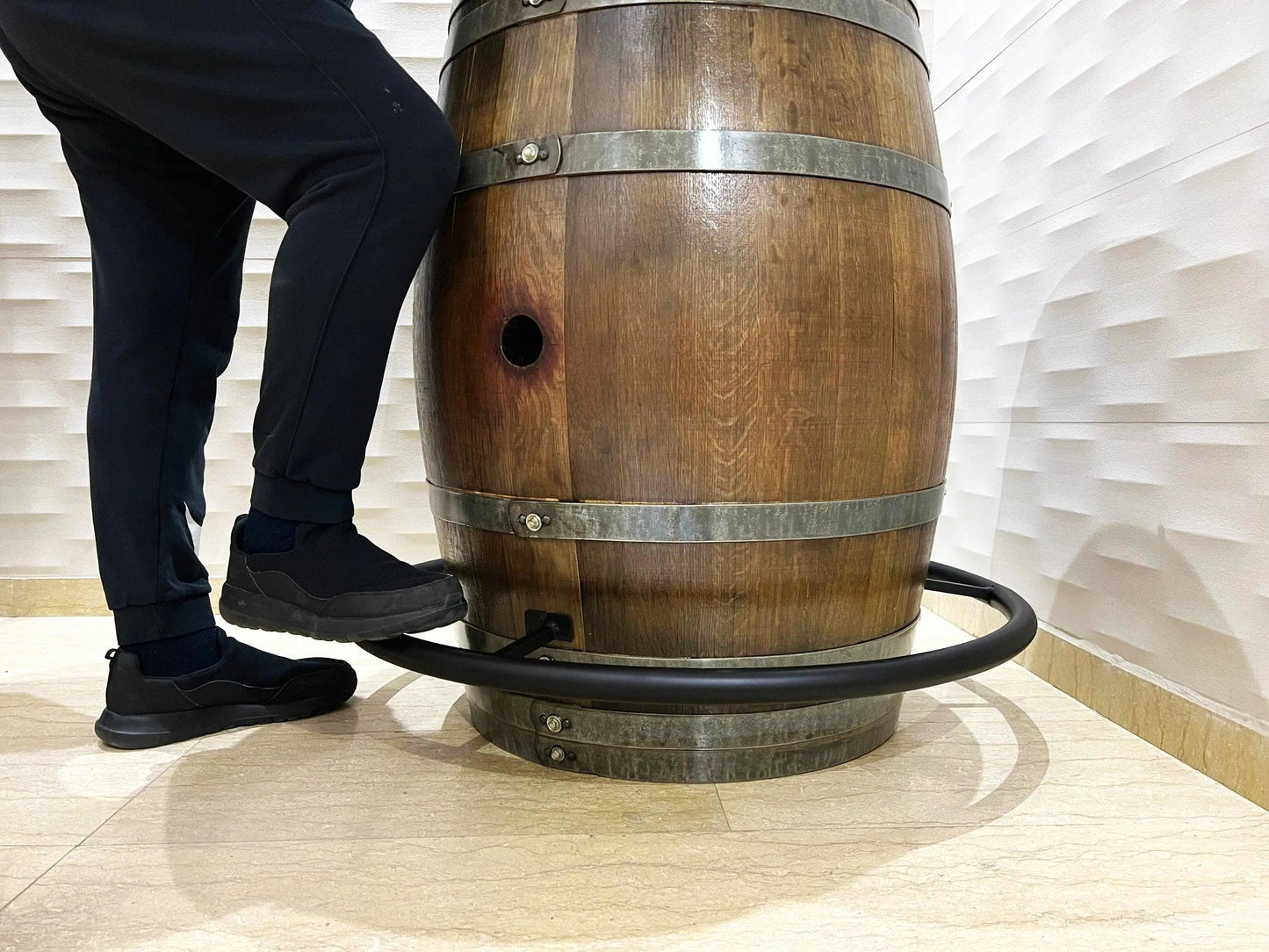 Whiskey & Wine Barrel DIY Bistro Kit — Table Top, Foot Rail & Stools