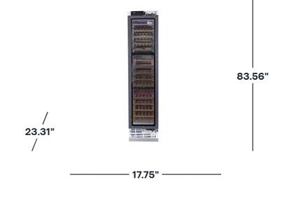 Kucht - 18-in Built-in Panel Ready Three Zones Wine Cooler - Stainless Steel