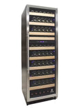 Vinotemp Connoisseur Series 168-Bottle Dual Zone Wine Cooler with stainless steel trim, digital controls, and bulk storage for Champagne & Magnums