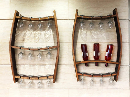Handcrafted Wine Barrel Bar Set #2 - Whiskey & Wine Barrel Bar with Pub Table and Bar Stools for Home Bar Decor