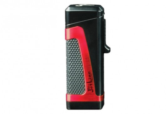 Prestige Import Group Triple Flame Torch Lighter w/ Mesh Detail & Punch Cutter (Red & Black)