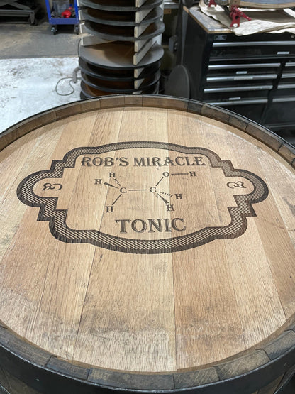 Whiskey Barrel Pool Cue & Billiards Cabinet