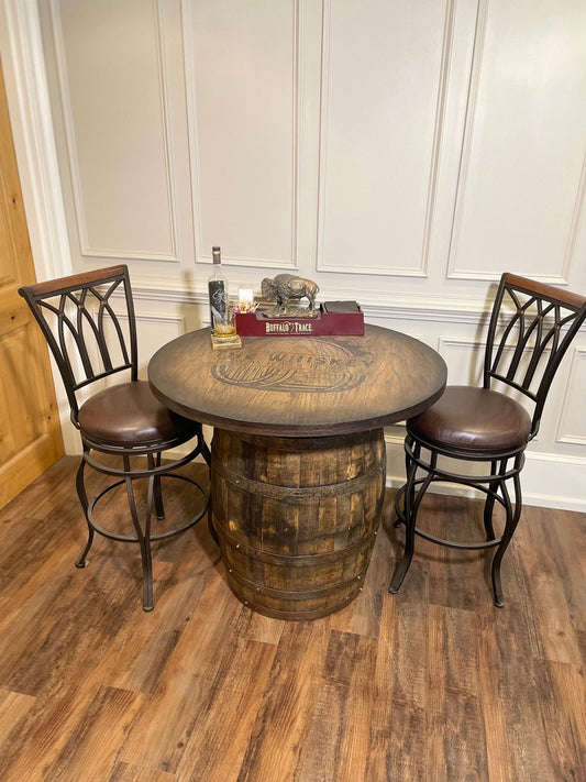 Custom Bourbon Whiskey Barrel Bistro Table