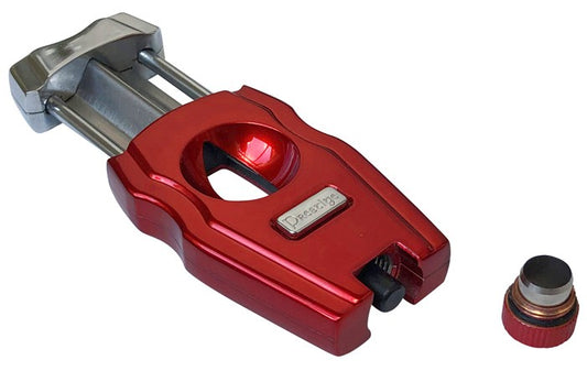 Prestige Import Group Metal Body Combination V-Cut w/ Built-in Punch Cigar Cutter (Candy Apple Red Pearl)