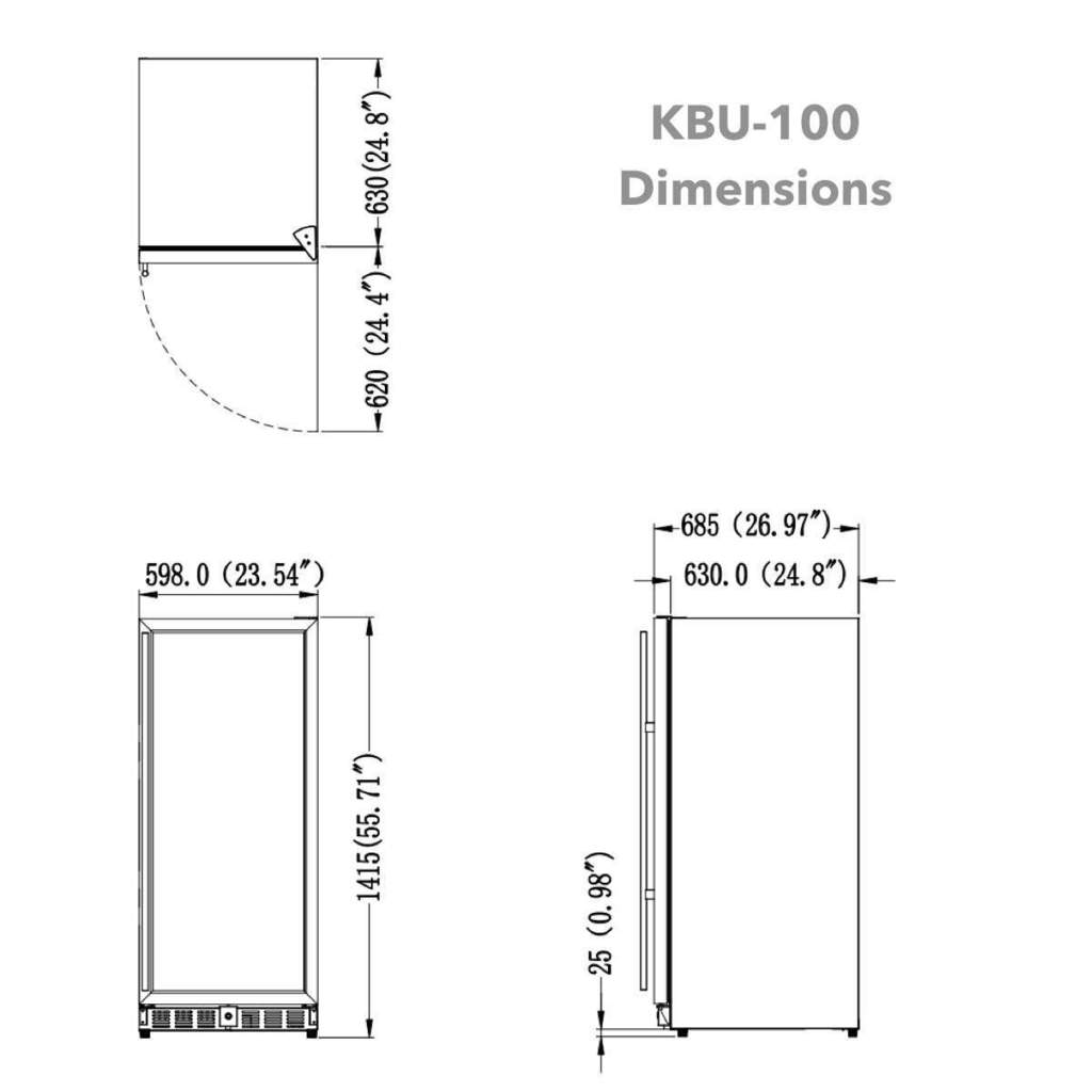 KingsBottle  100 Bottle Kitchen Wine Refrigerator Freestanding