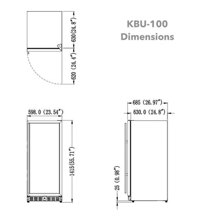 KingsBottle  100 Bottle Kitchen Wine Refrigerator Freestanding