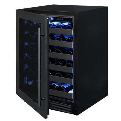 Allavino Reserva Series 50 Bottle 34" Tall Single Zone Left Hinge Black Stainless Steel Wine Cooler Refrigerator