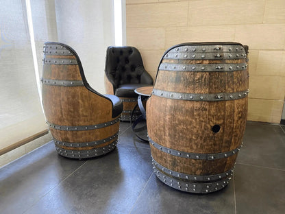 Luxury Whiskey & Wine Barrel Captain Chair with Hidden Safe (October Pre-Order)