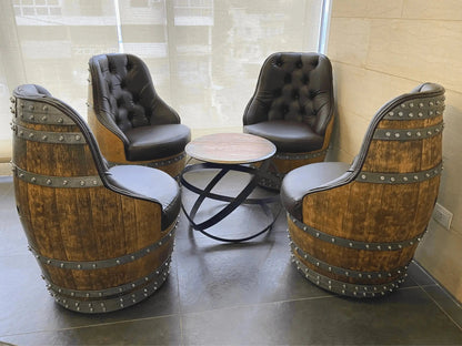 Luxury Whiskey & Wine Barrel Captain Chair with Hidden Safe (October Pre-Order)