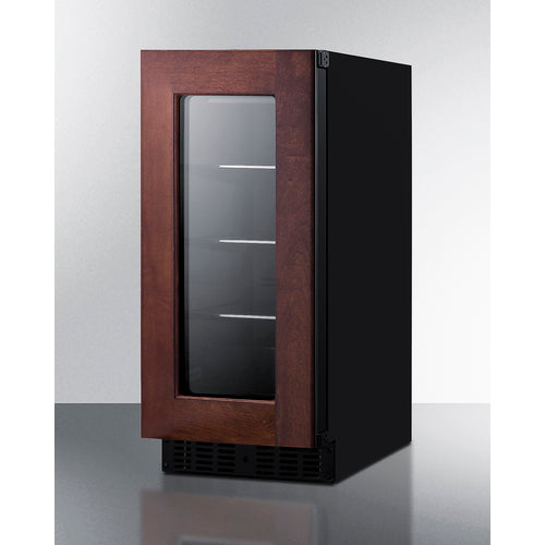 Summit Appliance 18" Deep 15 inch Wide Undercounter ADA Height Beverage Center With Panel-Ready Glass Door