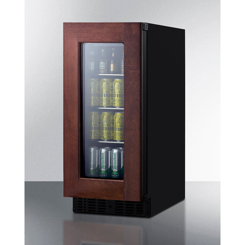 Summit Appliance 18" Deep 15 inch Wide Undercounter ADA Height Beverage Center With Panel-Ready Glass Door