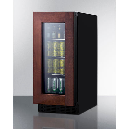 Summit Appliance 18" Deep 15 inch Wide Undercounter ADA Height Beverage Center With Panel-Ready Glass Door