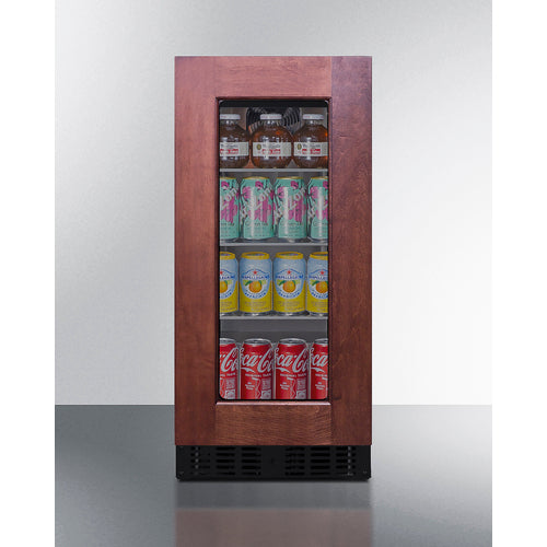 Summit Appliance 18" Deep 15 inch Wide Undercounter ADA Height Beverage Center With Panel-Ready Glass Door