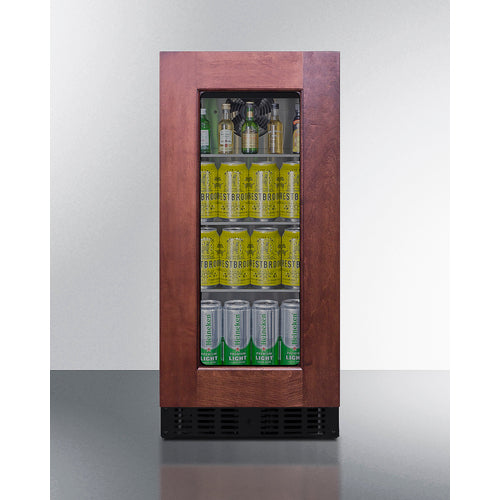 Summit Appliance 18" Deep 15 inch Wide Undercounter ADA Height Beverage Center With Panel-Ready Glass Door
