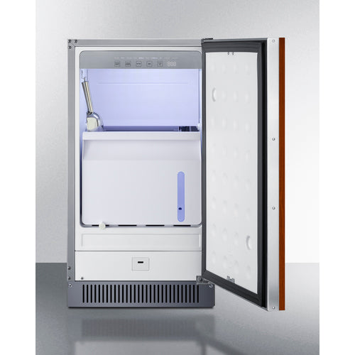 Summit Appliance 18" Wide Indoor Clear Icemaker, ADA Compliant (Panel Not Included)