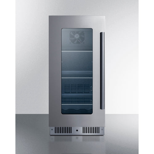 Summit Appliance 15 inch Wide Built-In Beverage Center With Seamless Stainless Steel Door Trim