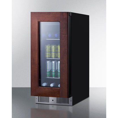 Summit Appliance 15 inch Wide Built-In Beverage Center With Panel-Ready Glass Door