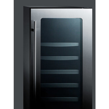Summit Appliance 15 inch Wide Built-In Wine/Beverage Center With Seamless Stainless Steel Trimmed Low-E Glass Door