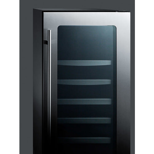 Summit Appliance 15 inch Wide Built-In Wine/Beverage Center With Seamless Stainless Steel Trimmed Low-E Glass Door