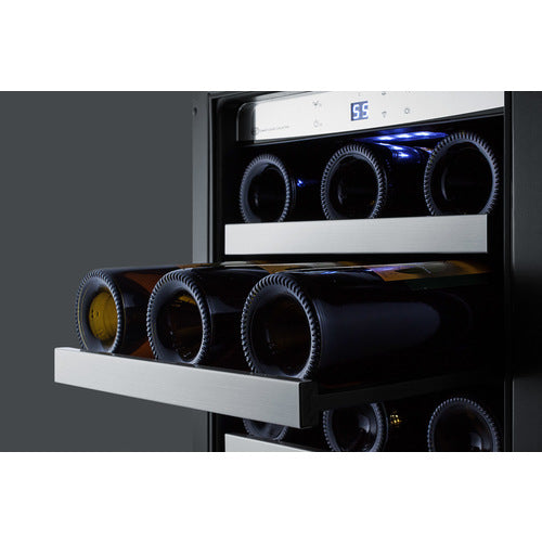 Summit Appliance 15 inch Wide Built-In Wine/Beverage Center With Seamless Stainless Steel Trimmed Low-E Glass Door