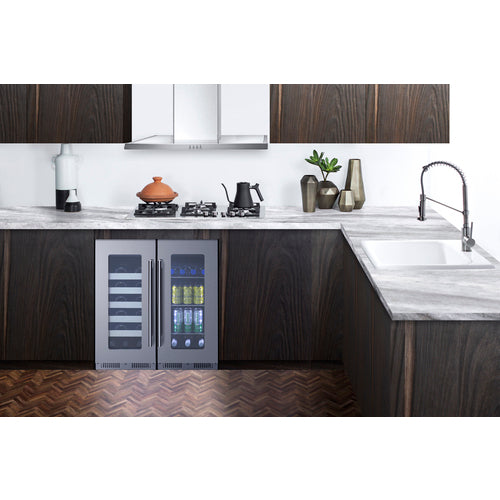 Summit Appliance 15 inch Wide Built-In Beverage Center With Seamless Stainless Steel Door Trim