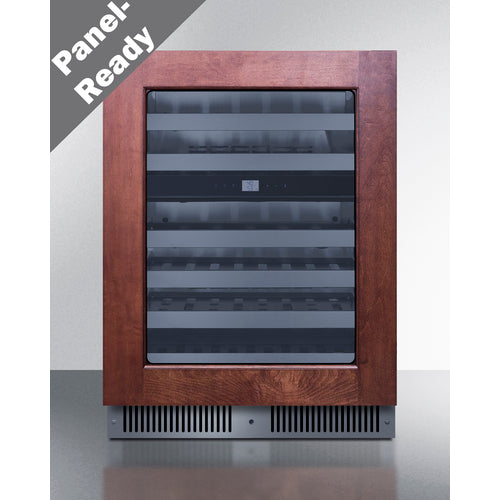 Summit Appliance 24 inch Wide Premium Dual Zone Undercounter Wine Cellar With Panel-Ready Glass Door