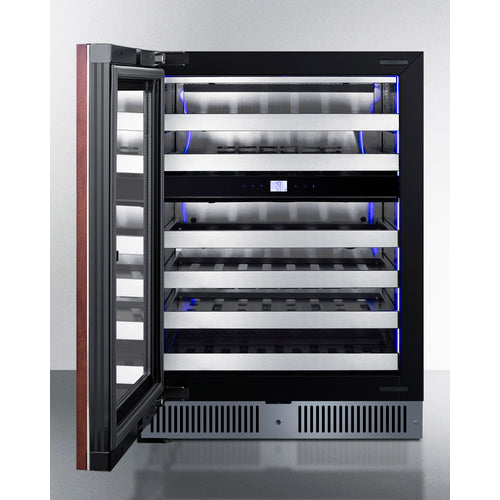 Summit Appliance 24 inch Wide Premium Dual Zone Undercounter Wine Cellar With Panel-Ready Glass Door