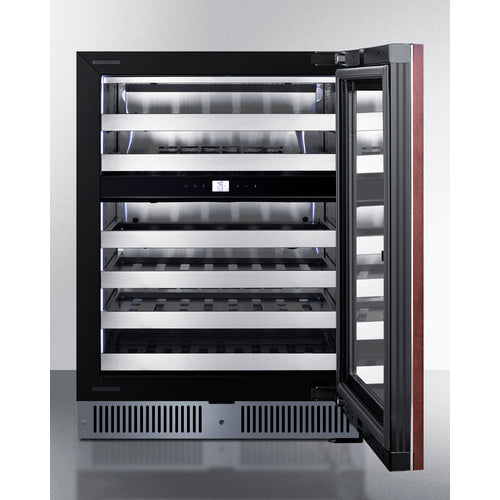 Summit Appliance 24 inch Wide Premium Dual Zone Undercounter Wine Cellar With Panel-Ready Glass Door