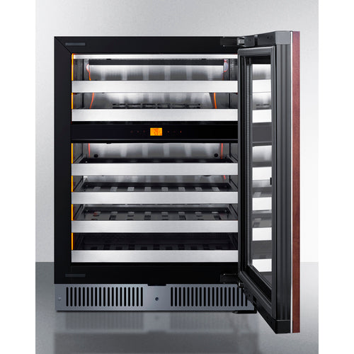 Summit Appliance 24 inch Wide Premium Dual Zone Undercounter Wine Cellar With Panel-Ready Glass Door
