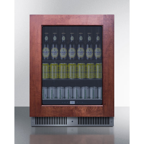 Summit Appliance 24 inch Wide Premium Built-In Undercounter Beverage Center With Panel-Ready Glass Door