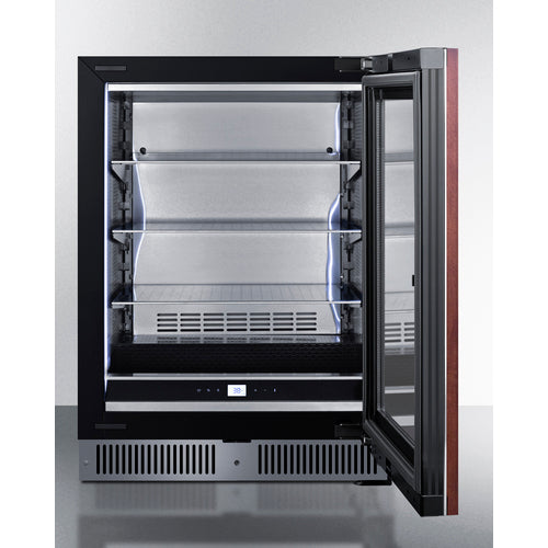 Summit Appliance 24 inch Wide Premium Built-In Undercounter Beverage Center With Panel-Ready Glass Door