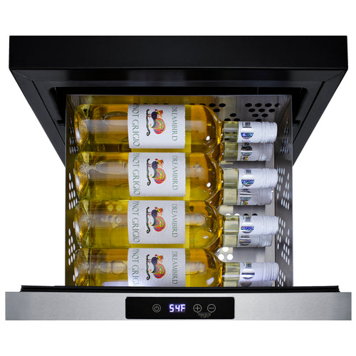 Summit Appliance 8 Bottle 18" Wide Built-In Wine/Beverage Cooler Drawer