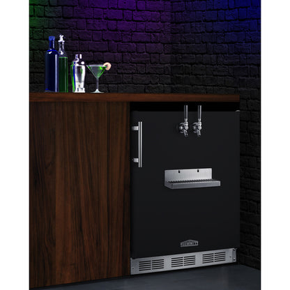 Summit Appliance 24 inch Built-In Undercounter ADA Height Front Tap Kegerator For Commercial Or Home Use