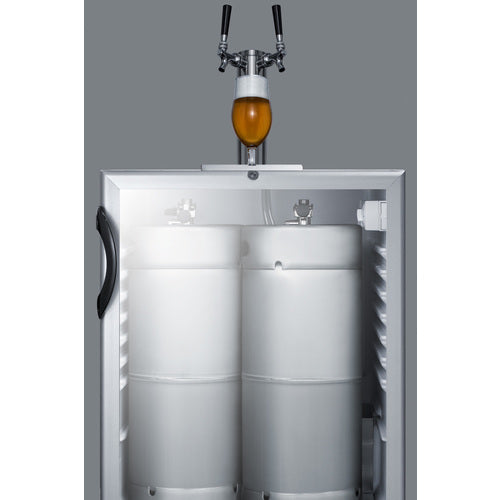Summit Appliance 24 inch Built-In Glass Door Kegerator For Use Under ADA Compliant Counters With Dual Tap Kit For Two 1/6 Kegs