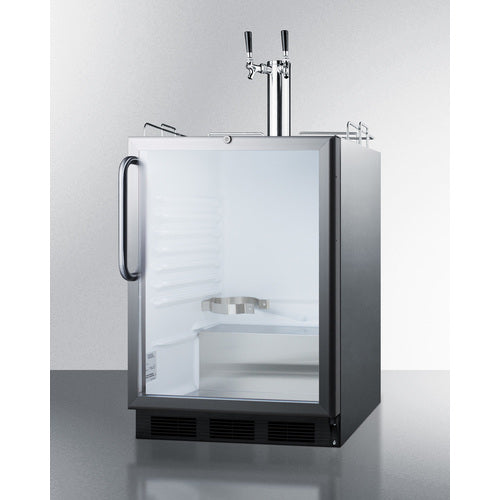 Summit Appliance 24 inch Wide Built-In Beer Dispenser, ADA Compliant Counters With Dual Tap Kit For Two 1/6 Kegs