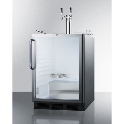 Summit Appliance 24 inch Wide Built-In Beer Dispenser, ADA Compliant Counters With Dual Tap Kit For Two 1/6 Kegs