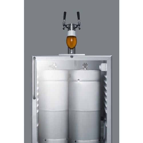 Summit Appliance 24 inch Wide Built-In Beer Dispenser, ADA Compliant Counters With Dual Tap Kit For Two 1/6 Kegs