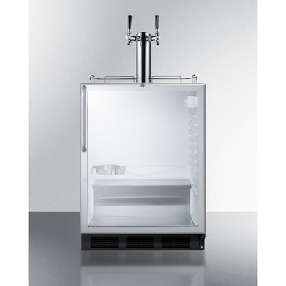 Summit Appliance 24 inch Wide Built-In Beer Dispenser, ADA Compliant Counters With Dual Tap Kit For Two 1/6 Kegs