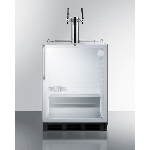 Summit Appliance 24 inch Wide Built-In Beer Dispenser, ADA Compliant Counters With Dual Tap Kit For Two 1/6 Kegs