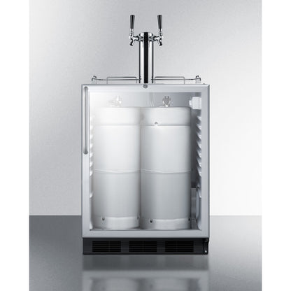 Summit Appliance 24 inch Wide Built-In Beer Dispenser, ADA Compliant Counters With Dual Tap Kit For Two 1/6 Kegs