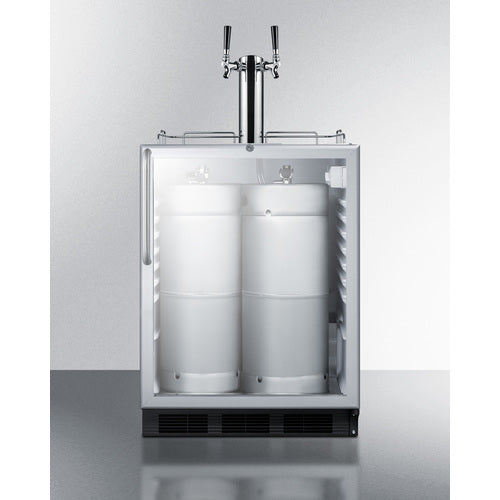 Summit Appliance 24 inch Wide Built-In Beer Dispenser, ADA Compliant Counters With Dual Tap Kit For Two 1/6 Kegs