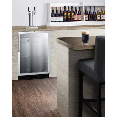 Summit Appliance 24 inch Wide Built-In Beer Dispenser, ADA Compliant Counters With Dual Tap Kit For Two 1/6 Kegs