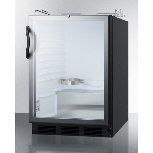 Summit Appliance 24 inch Built-In Glass Door Kegerator For Use Under ADA Compliant Counters; No Tap Kit Included