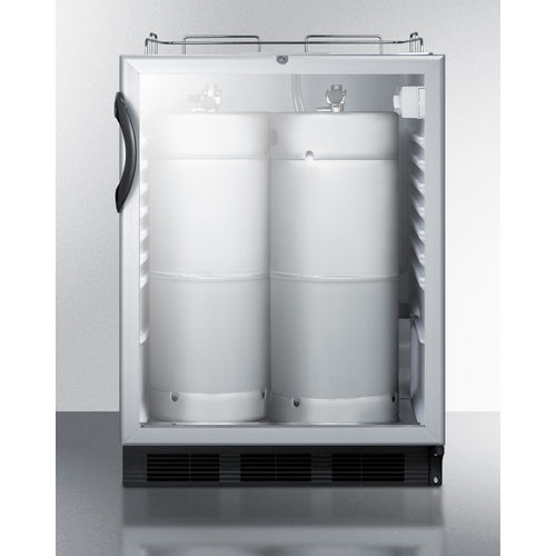 Summit Appliance 24 inch Built-In Glass Door Kegerator For Use Under ADA Compliant Counters; No Tap Kit Included