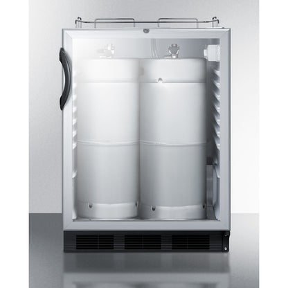 Summit Appliance 24 inch Built-In Glass Door Kegerator For Use Under ADA Compliant Counters; No Tap Kit Included