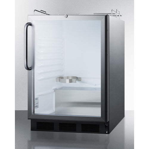 Summit Appliance 24 inch Built-In Kegerator For Use Under ADA Compliant Counters In Stainless Steel; No Tap Kit Included