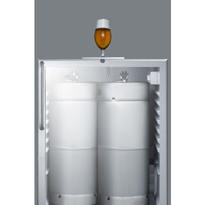 Summit Appliance 24 inch Built-In Kegerator For Use Under ADA Compliant Counters In Stainless Steel; No Tap Kit Included