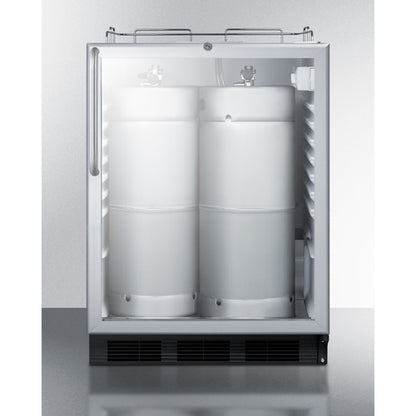 Summit Appliance 24 inch Built-In Kegerator For Use Under ADA Compliant Counters In Stainless Steel; No Tap Kit Included